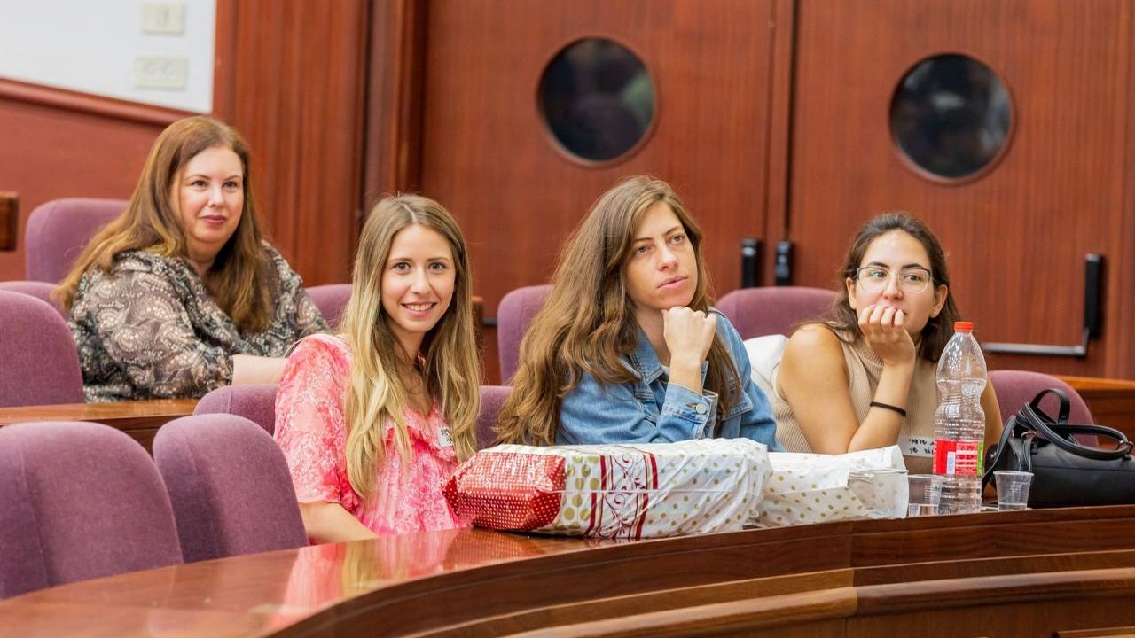 Students at a department event